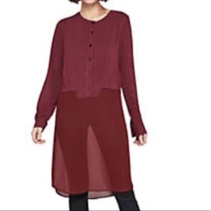 BCBG sheer button top blouse Small